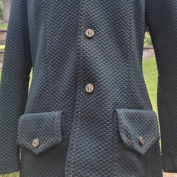 Green jacket with gold buttons & red stitching - Picture 3 of 5